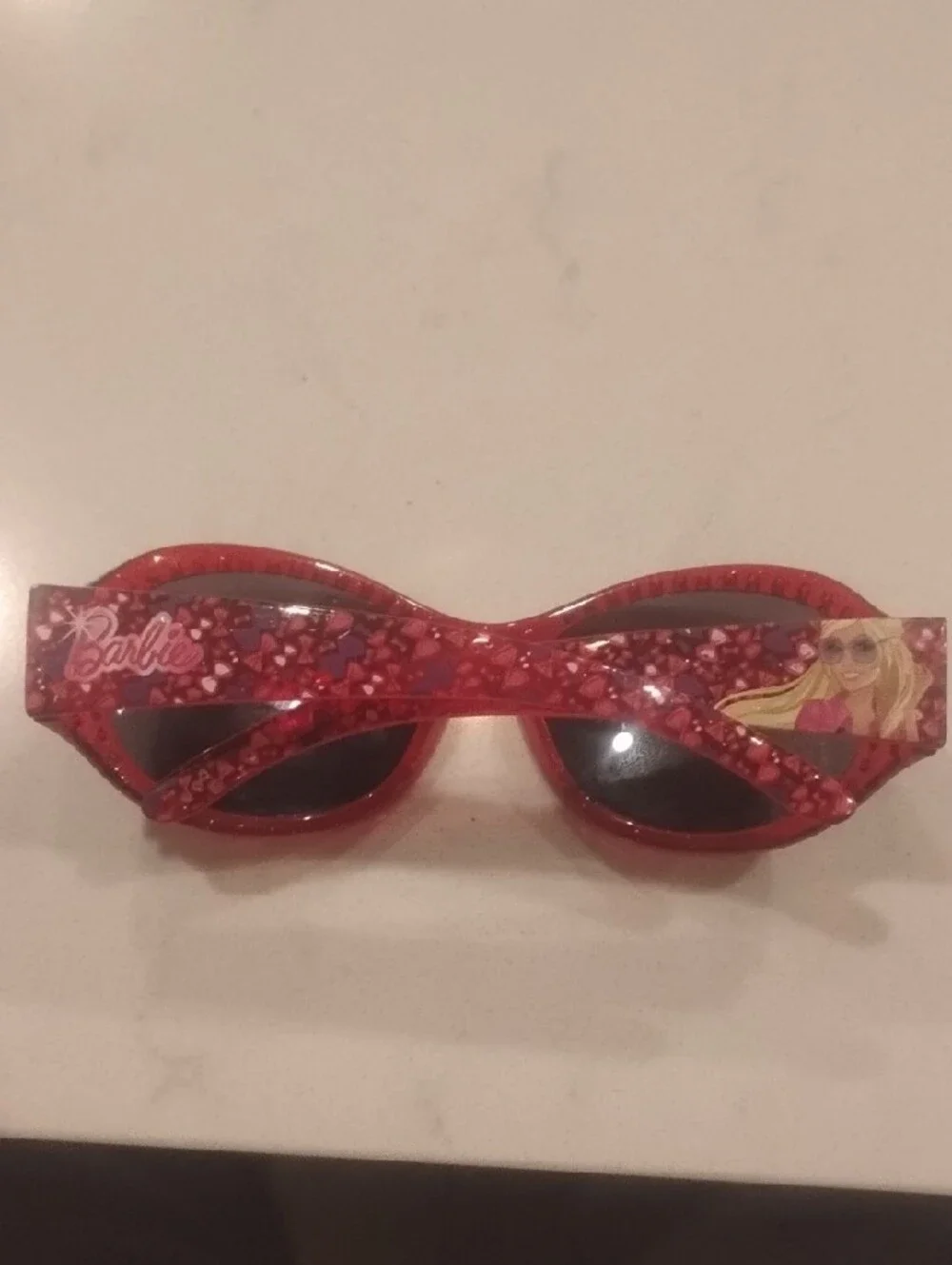 Barbie Red Jeweled Oval Kids Sunglasses